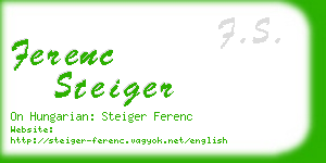 ferenc steiger business card